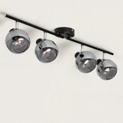 Outlet Czarna listwa ze szklanymi reflektorami ABR-SLWN-4XE14 NINO | Kaja Żyrandole Nowoczesne