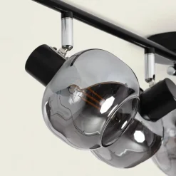 Outlet Czarna listwa ze szklanymi reflektorami ABR-SLWN-4XE14 NINO | Kaja Żyrandole Nowoczesne