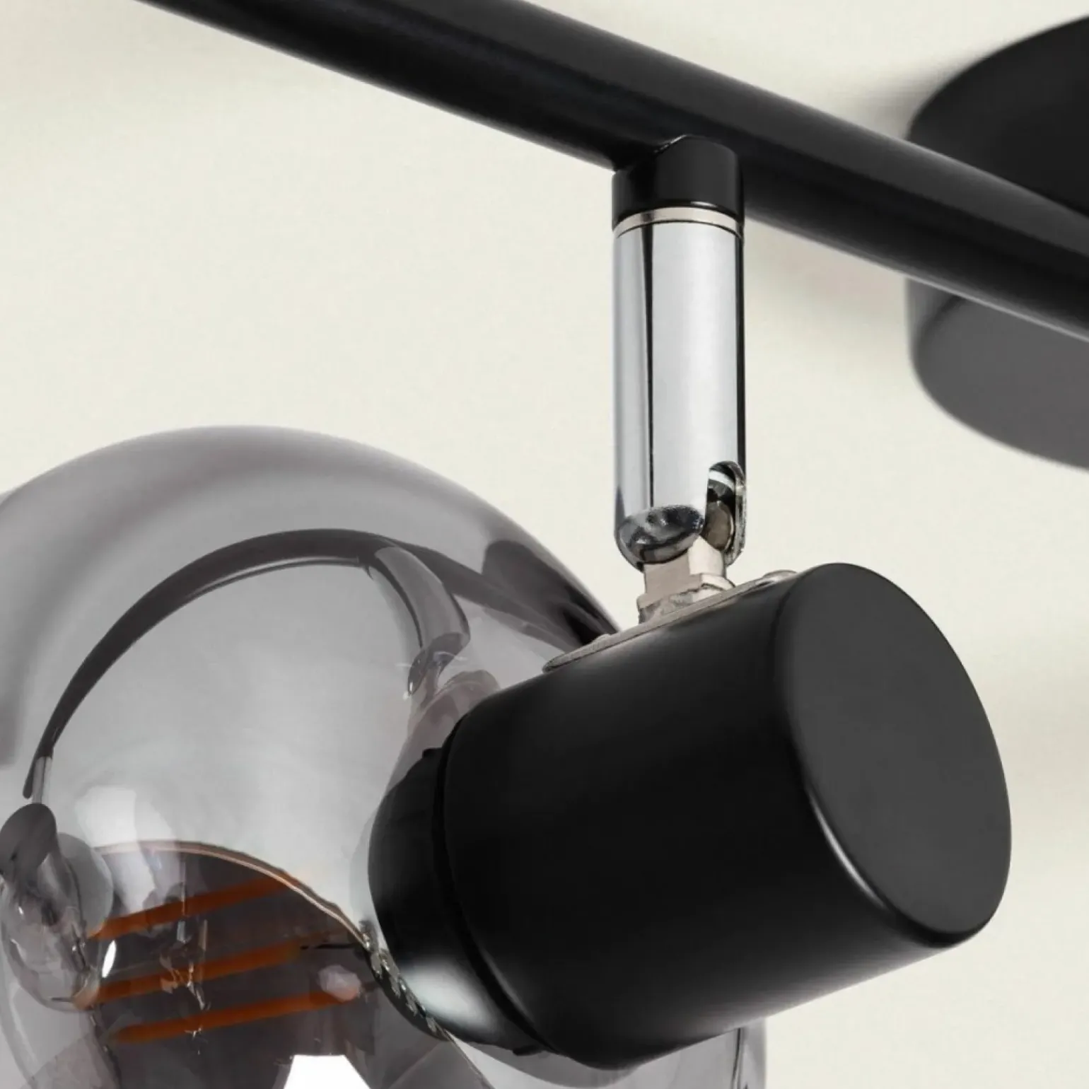 Outlet Czarna listwa ze szklanymi reflektorami ABR-SLWN-4XE14 NINO | Kaja Żyrandole Nowoczesne