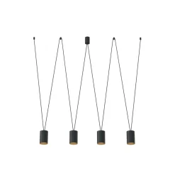 Cheap Czarna, nowoczesna lampa wisząca, cztery tuby 7814 | Kaja Oświetlenie Żyrandole Nowoczesne