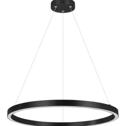 Discount Czarna obręcz wisząca do salonu LP-033/1P S BK TRIANGLE z serii MIDWAY Żyrandole Nowoczesne