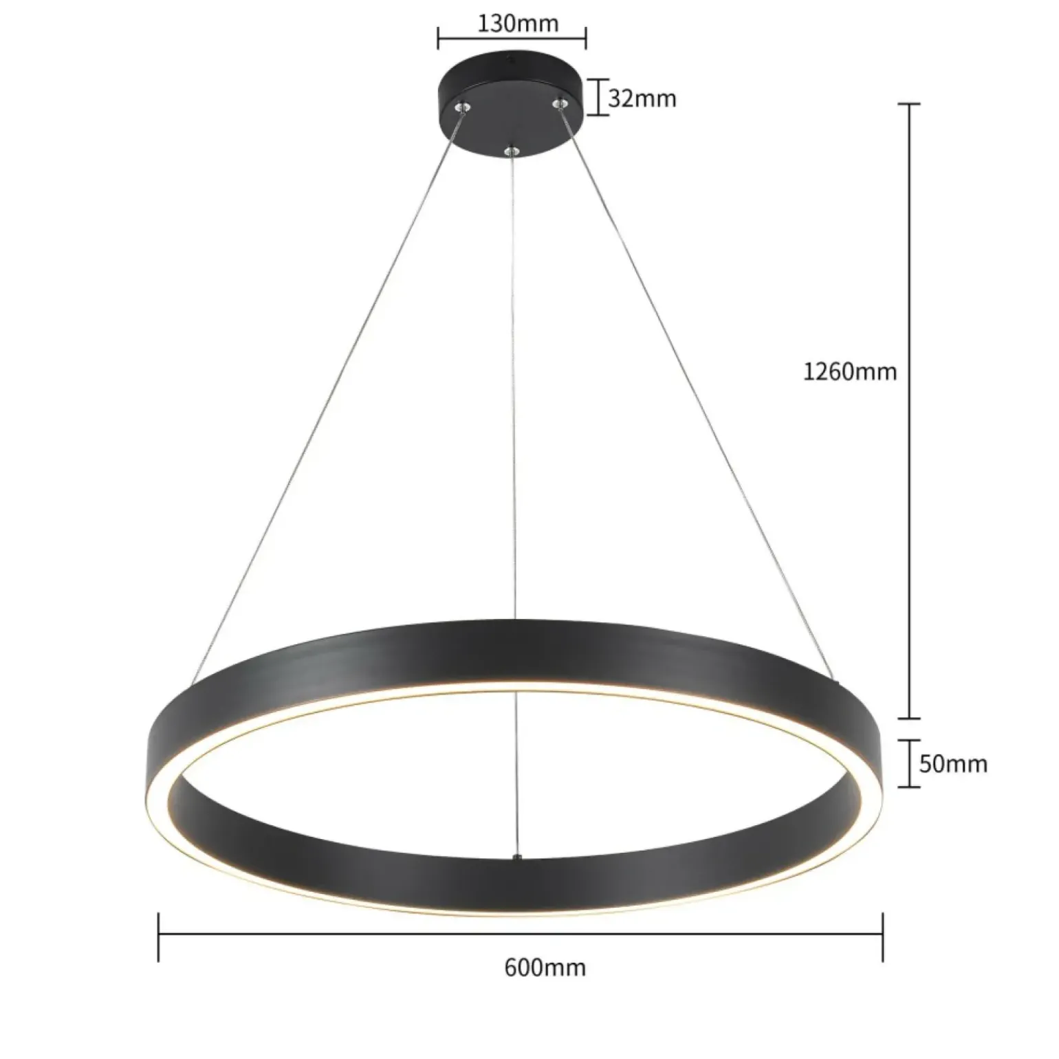 Discount Czarna obręcz wisząca do salonu LP-033/1P S BK TRIANGLE z serii MIDWAY Żyrandole Nowoczesne