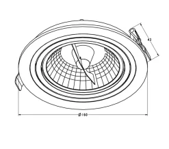 Sklep Kaja Czarna, okrągła, ruchoma oprawa podtynkowa ARGU10-055 z serii CHUCK