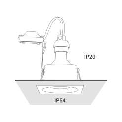 Sklep Kaja Czarna oprawa podtynkowa w kształcie kwadratu 8370 | Kaja Oświetlenie