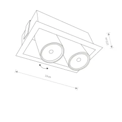 Sklep Kaja Czarna oprawa podtynkowa z dwoma reflektorami 8940 | Kaja Oświetlenie