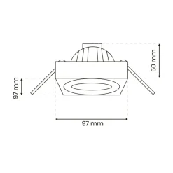 Sklep Kaja Czarna oprawa podtynkowa, regulowana ML0046 z serii NUSA SQUARE | Kaja Oświetlen