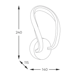 Sklep Kaja Czarna, ozdobna lampa ścienna LED 19600W-BK ERDA | Kaja Oświetlenie