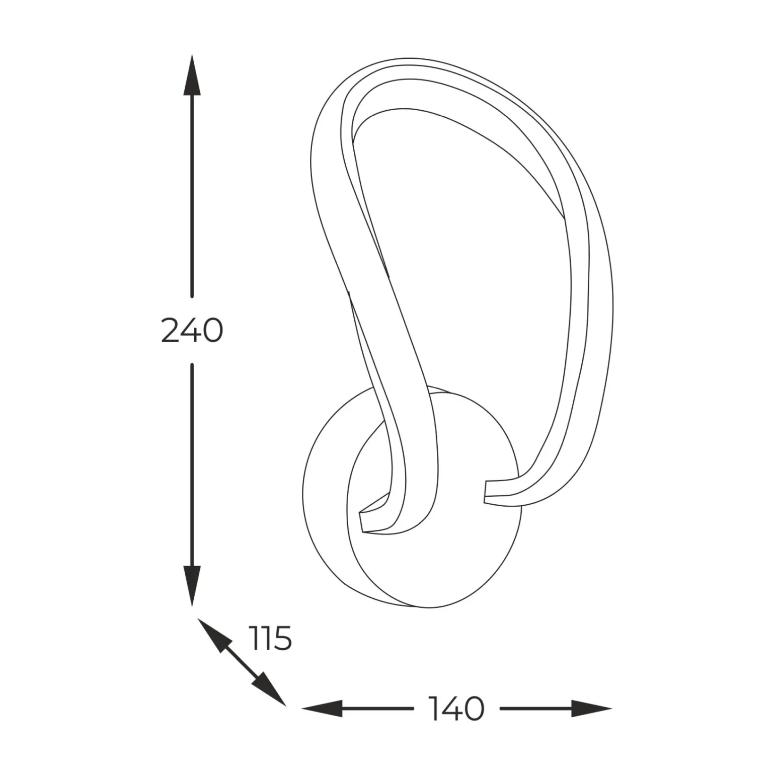 Sklep Kaja Czarna, ozdobna lampa ścienna LED 19600W-BK ERDA | Kaja Oświetlenie