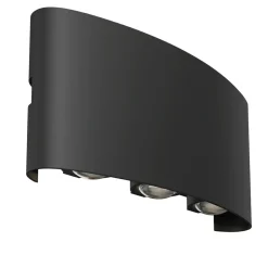 Sklep Kaja Czarna, płaska lampa na elewację 16,5cm O417WL-L6B3K z serii STRATO