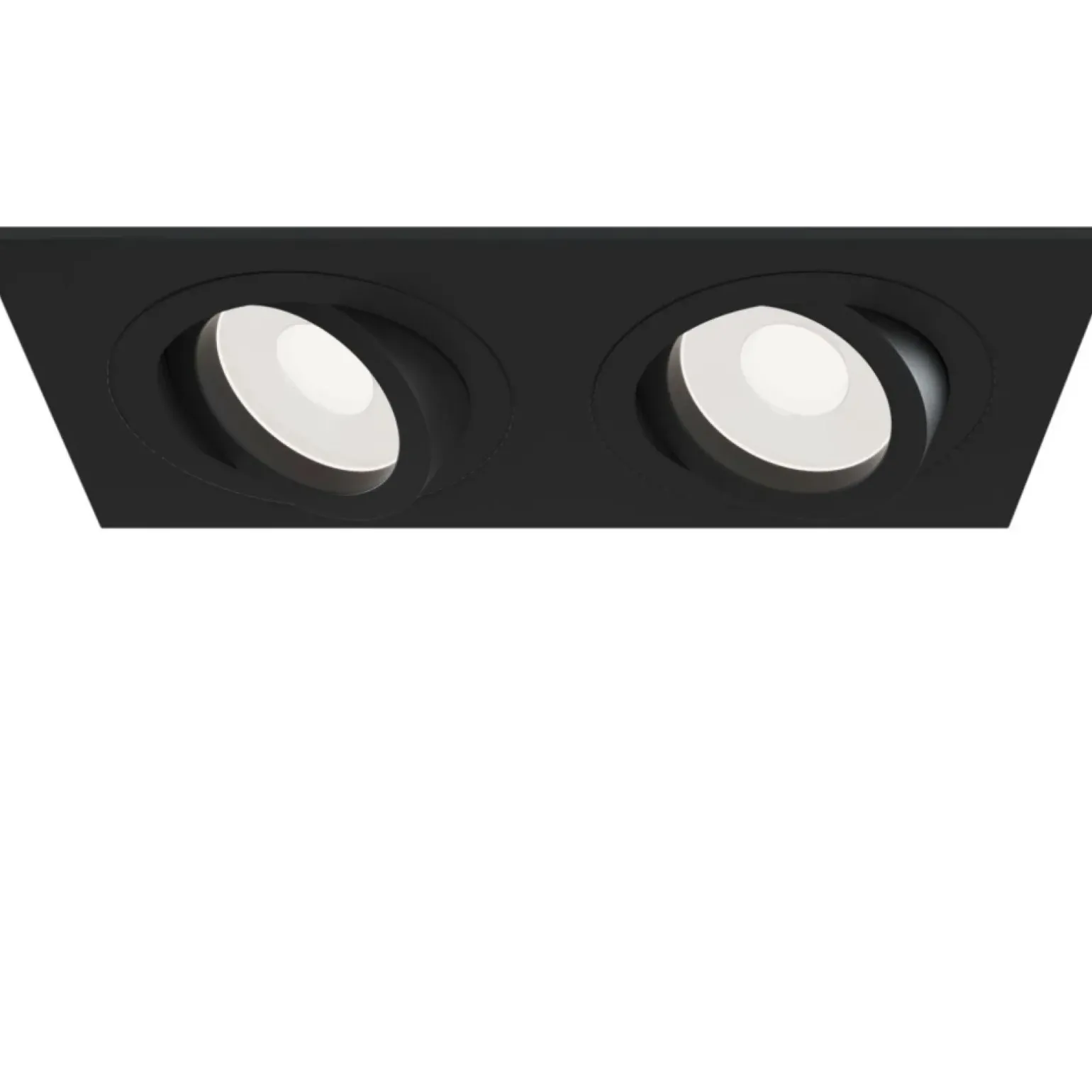 Sklep Kaja Czarna, podwójna oprawa podtynkowa DL024-2-02B ATOM | Kaja Oświetlenie