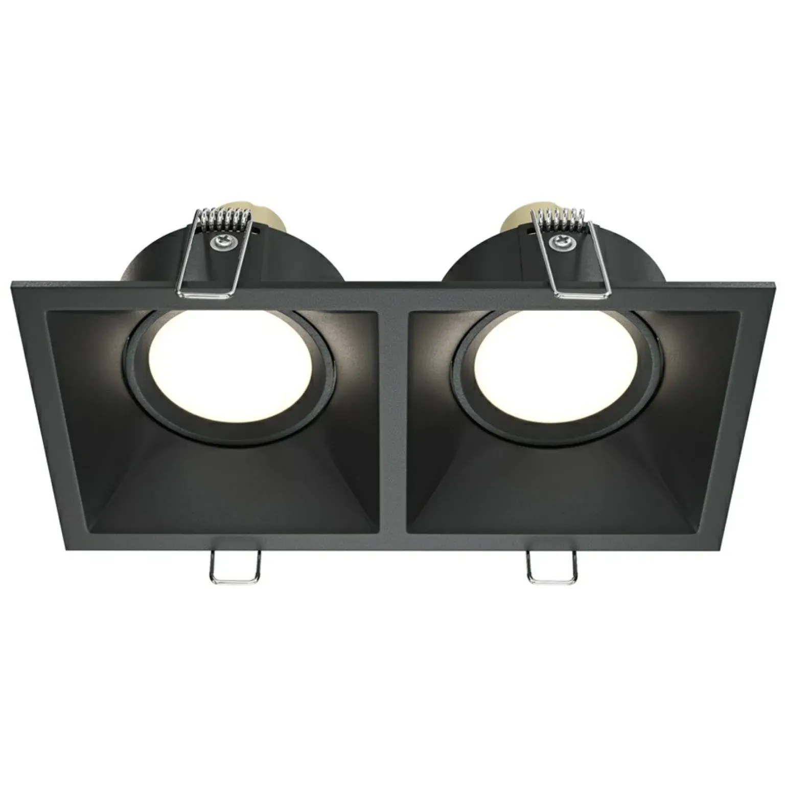 Sklep Kaja Czarna, podwójna oprawa podtynkowa GU10 DL029-2-02B z serii DOT | Kaja