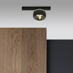Sklep Kaja Czarna, pojedyncza lampa sufitowa z kloszem 1123/1 FIT | Kaja
