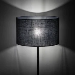 Sklep Kaja Czarna, prosta lampa podłogowa z abażurem TK 16011 GLORII | Kaja