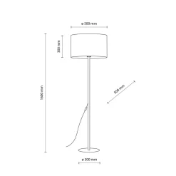 Sklep Kaja Czarna, prosta lampa podłogowa z abażurem TK 16011 GLORII | Kaja