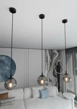 Sale Czarna prosta lampa wisząca na jedną żarówkę 712/1 | Kaja Oświetlenie Żyrandole Nowoczesne