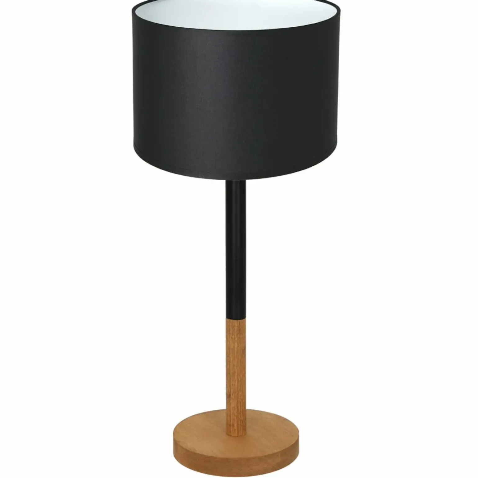 Sklep Kaja Czarna, prosta lampka stołowa, z drewnem LX 3824 z serii TABLE LAMPS