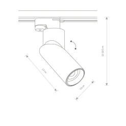 Sklep Kaja Czarna, regulowana głowica do szynoprzewodu 7657 | Kaja Oświetlenie