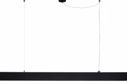 Store Czarna szeroka lampa wisząca LED nad wyspę AZ4569 LINNEA | Kaja Żyrandole Nowoczesne