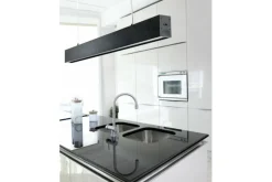 Store Czarna szeroka lampa wisząca LED nad wyspę AZ4569 LINNEA | Kaja Żyrandole Nowoczesne