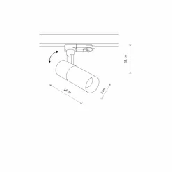 Sklep Kaja Czarna tuba spot do szyny trójfazowej 10399 CTLS TINOS LED | Kaja