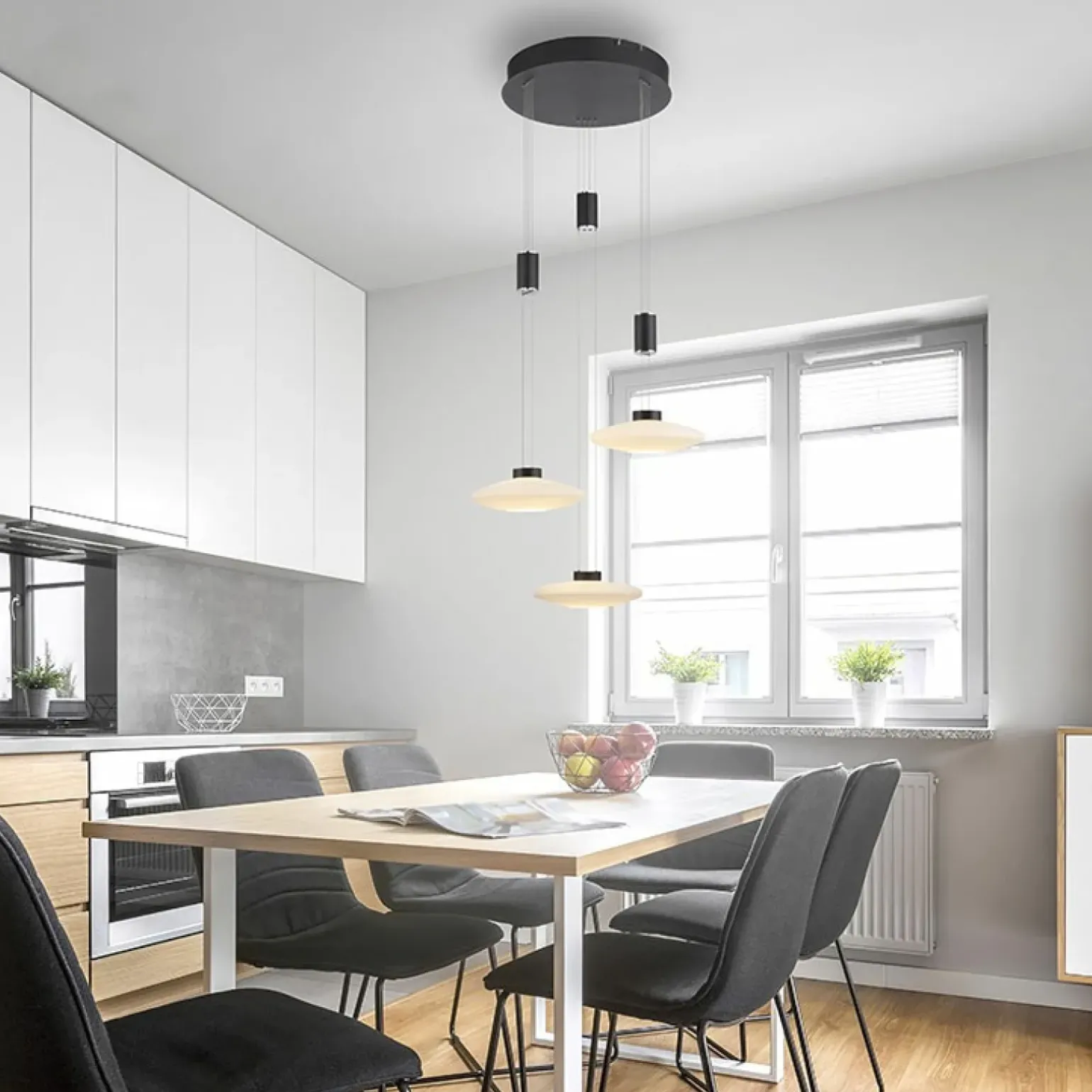 Cheap Czarna wisząca lampa LED 1800LM, 3000K 2082-18 z serii LAUTADA | Kaja Żyrandole Nowoczesne