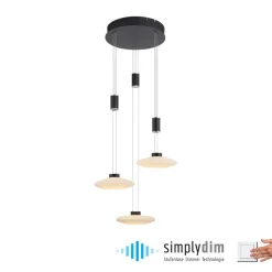 Cheap Czarna wisząca lampa LED 1800LM, 3000K 2082-18 z serii LAUTADA | Kaja Żyrandole Nowoczesne