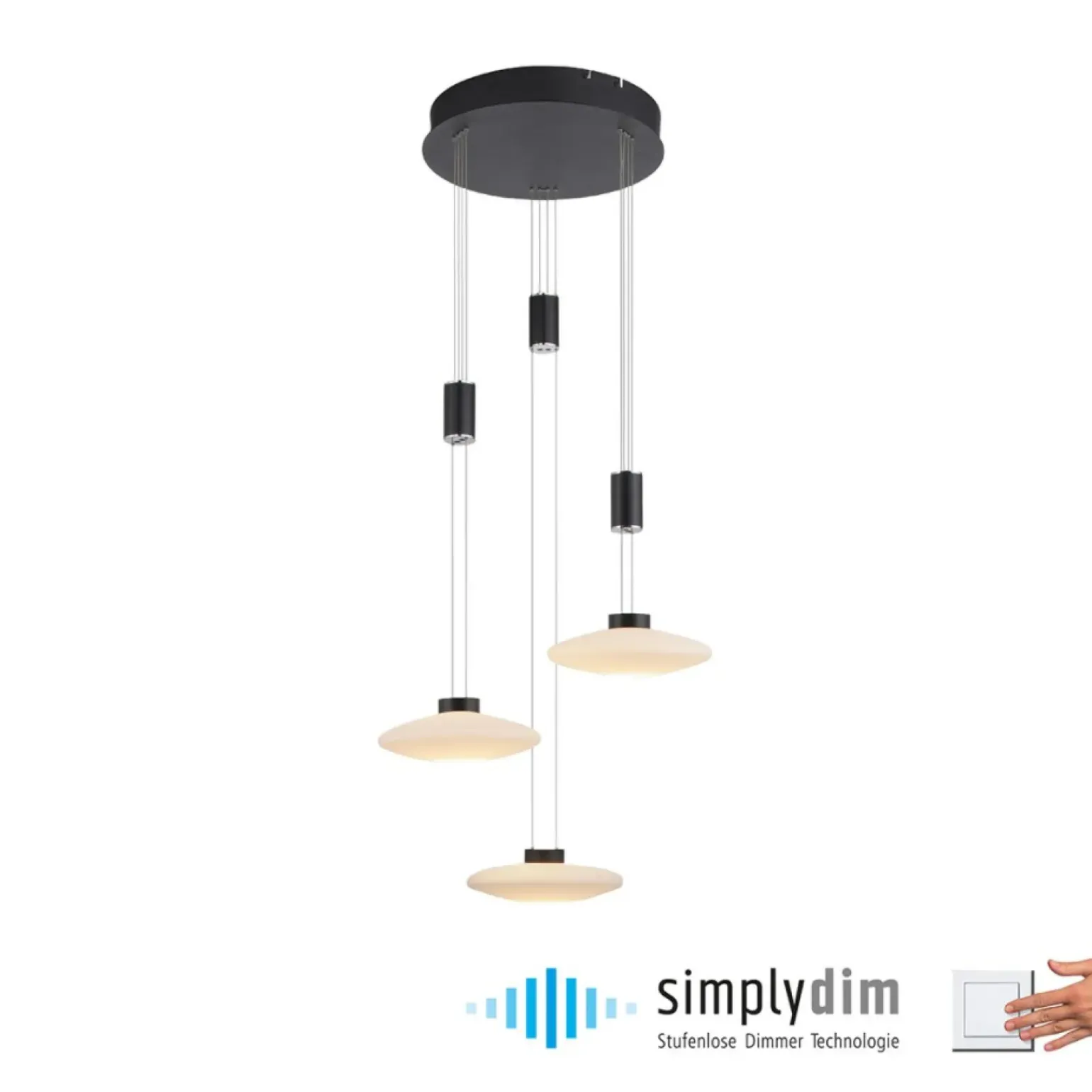 Cheap Czarna wisząca lampa LED 1800LM, 3000K 2082-18 z serii LAUTADA | Kaja Żyrandole Nowoczesne