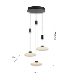 Cheap Czarna wisząca lampa LED 1800LM, 3000K 2082-18 z serii LAUTADA | Kaja Żyrandole Nowoczesne