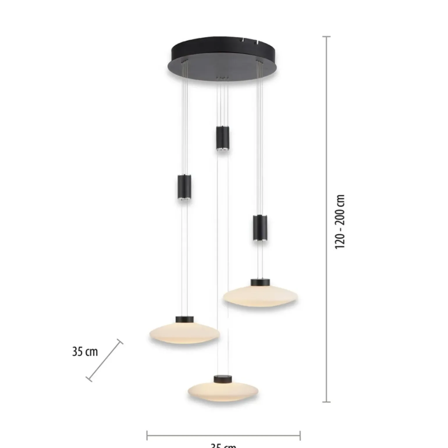 Cheap Czarna wisząca lampa LED 1800LM, 3000K 2082-18 z serii LAUTADA | Kaja Żyrandole Nowoczesne