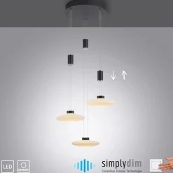 Cheap Czarna wisząca lampa LED 1800LM, 3000K 2082-18 z serii LAUTADA | Kaja Żyrandole Nowoczesne