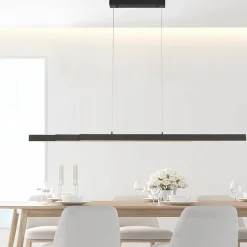 Store Czarna, wisząca listwa sufitowa idealna nad stół 11660-13 z serii LUZI Żyrandole Nowoczesne