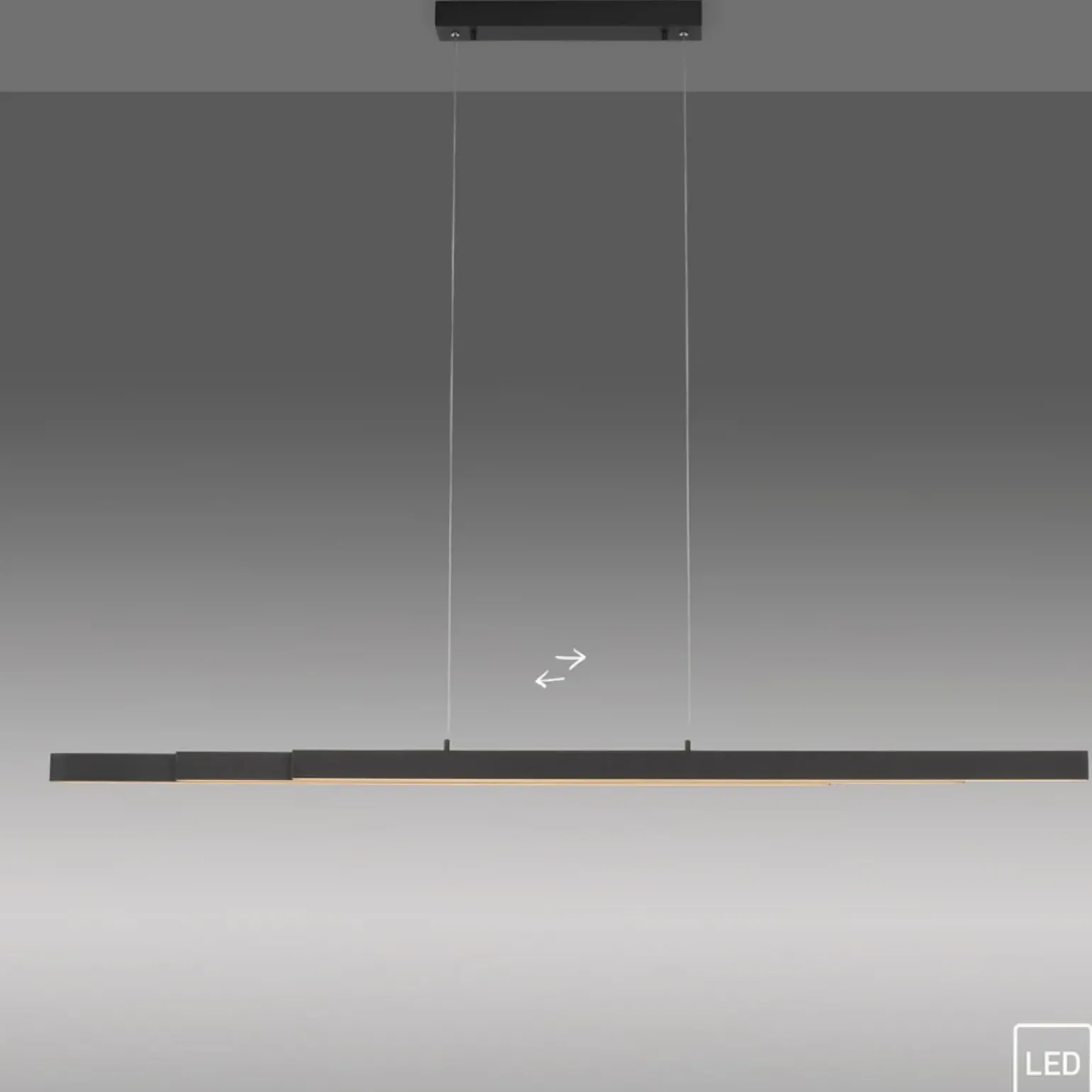 Store Czarna, wisząca listwa sufitowa idealna nad stół 11660-13 z serii LUZI Żyrandole Nowoczesne