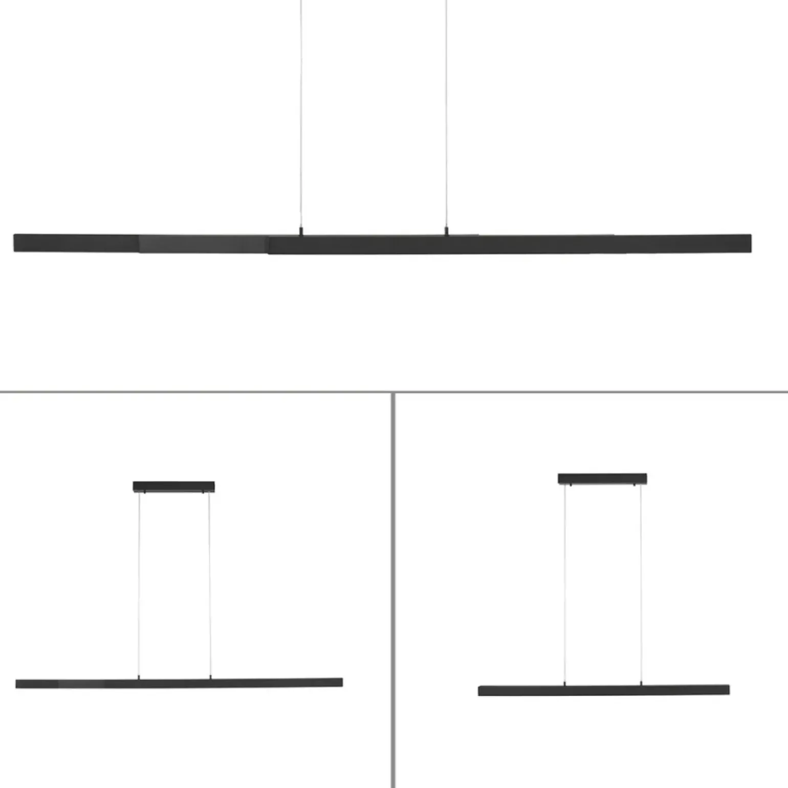 Store Czarna, wisząca listwa sufitowa idealna nad stół 11660-13 z serii LUZI Żyrandole Nowoczesne