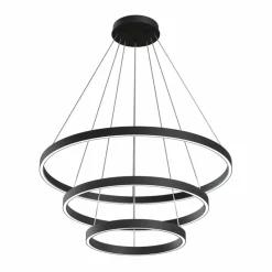 Store Czarne koła LED na linkach MOD058PL-L100B4K RIM | Kaja Oświetlenie Żyrandole Nowoczesne