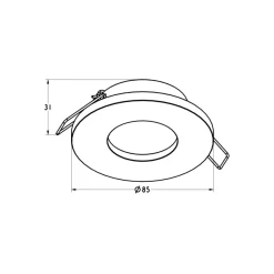 Sklep Kaja Czarne oczko mocowane podtynkowo, nieruchome ARGU10-034-N – CHIPA
