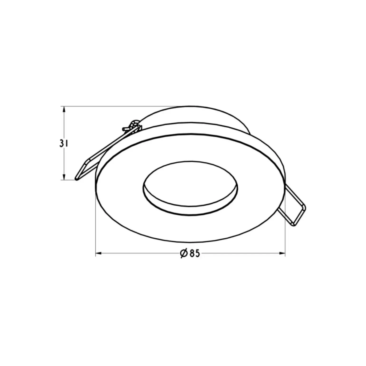 Sklep Kaja Czarne oczko mocowane podtynkowo, nieruchome ARGU10-034-N – CHIPA
