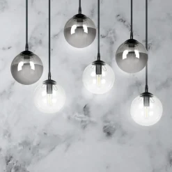 Flash Sale Czarno biała lampa wisząca regulacja wysokości 714/6M2 | Kaja Żyrandole Nowoczesne