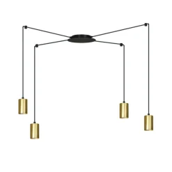 Cheap Czarno złota lampa wisząca na cztery żarówki 526/4 | Kaja Oświetlenie Żyrandole Nowoczesne