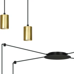 Cheap Czarno złota lampa wisząca na cztery żarówki 526/4 | Kaja Oświetlenie Żyrandole Nowoczesne