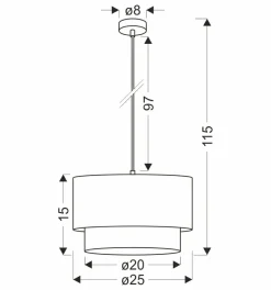 Hot Czarno-beżowa lampa wisząca z abażurem 31-21670 z serii SFERIA | Kaja Oświetleni Żyrandole Nowoczesne