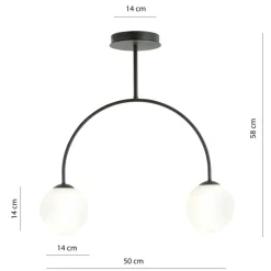 Cheap Czarno-biała, klasyczna lampa sufitowa, do salonu 1288/2 z serii ARCHI Żyrandole Nowoczesne