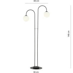 Sklep Kaja Czarno-biała lampa podłogowa z dwoma kloszami 1288/LP2 z serii ARCHI