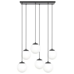Store Czarno-biała lampa wisząca na sześć żarówek K-4748 | Kaja Oświetlenie Żyrandole Nowoczesne
