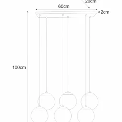 Store Czarno-biała lampa wisząca na sześć żarówek K-4748 | Kaja Oświetlenie Żyrandole Nowoczesne