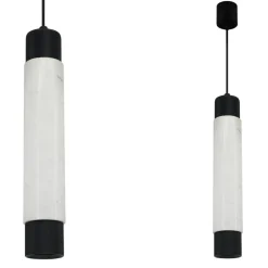 Best Czarno-biała lampa wisząca, punktowa, na GU10 ML6341 z serii MARBLE | Kaja Oświe Żyrandole Nowoczesne