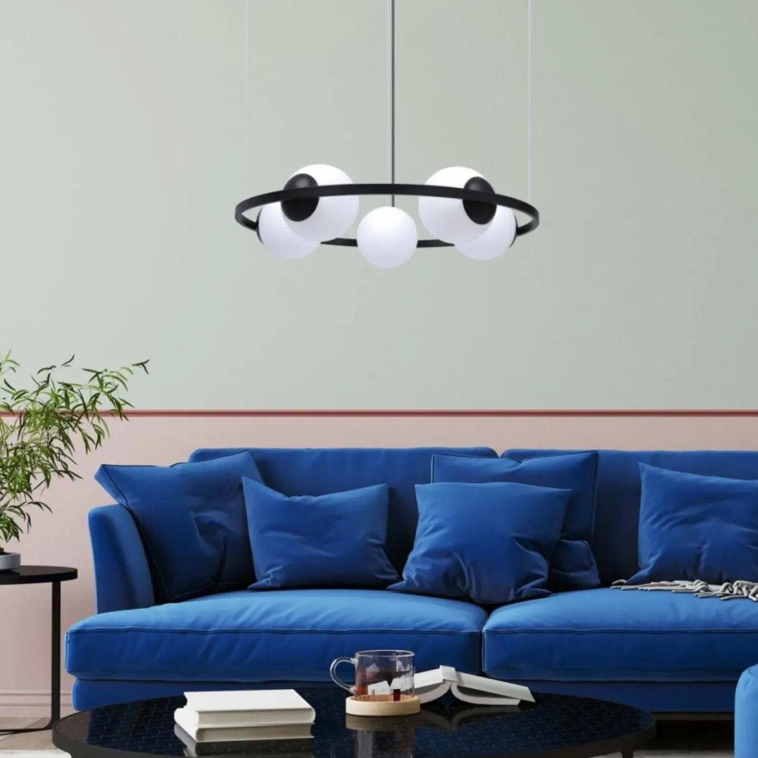 Cheap Czarno-biała lampa wisząca w stylu klasycznym 5011 z serii ORBIT Żyrandole Nowoczesne