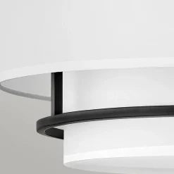 Best Czarno-biała lampa wisząca z abażurem HK-GRAHAM-L-BK z serii GRAHAM Żyrandole Nowoczesne