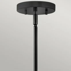 Best Czarno-biała lampa wisząca z abażurem HK-GRAHAM-L-BK z serii GRAHAM Żyrandole Nowoczesne