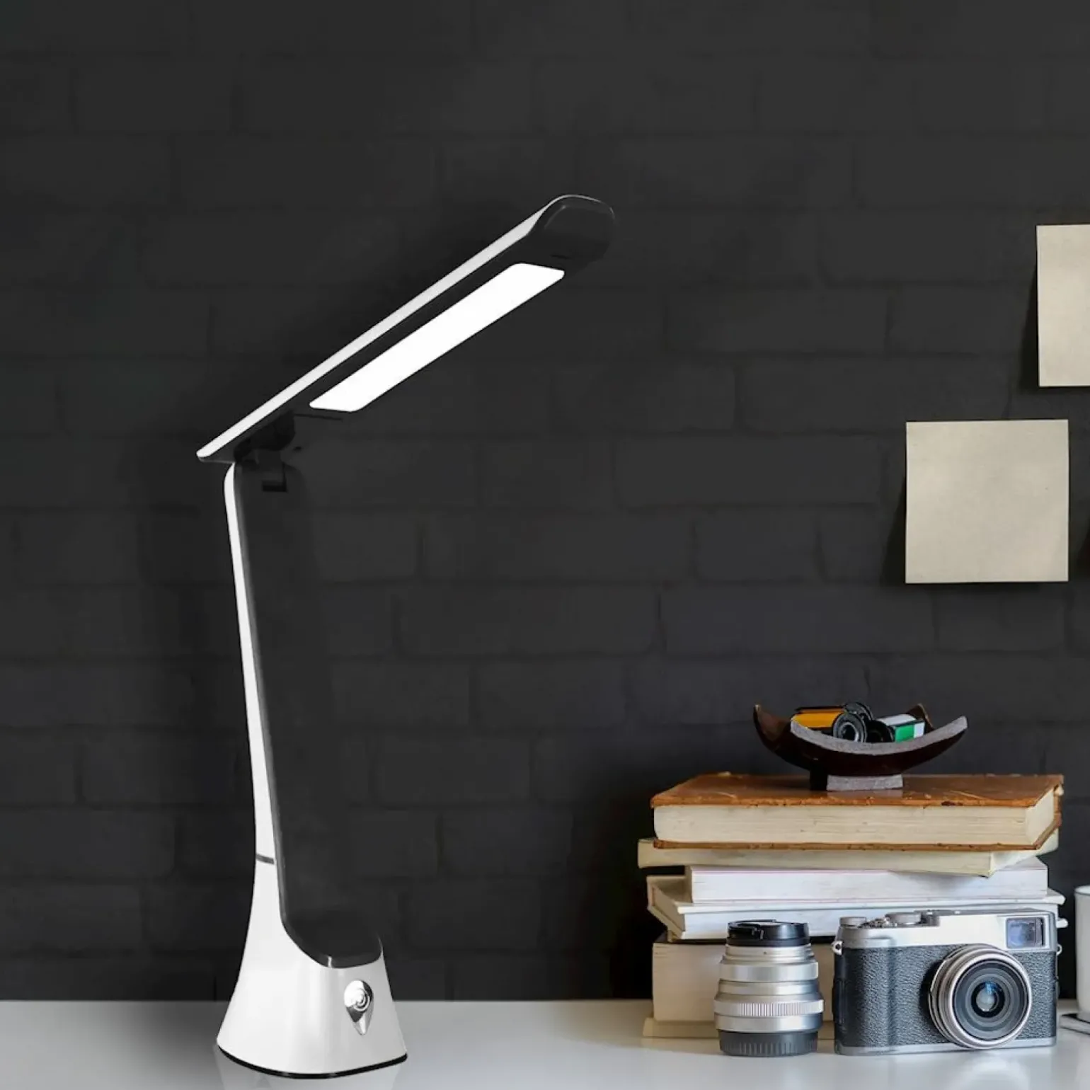 Sklep Kaja Czarno-biała, ledowa lampa biurkowa ML4668 BLADE | Kaja Oświetlenie