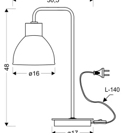 Sklep Kaja Czarno-drewniana lampka biurkowa 41-73488 z serii VARIO | Kaja